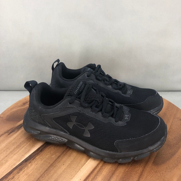 Under Armour Charged Assert 9 Running Shoes Black Womens Size 9 Sneakers - Picture 1 of 9